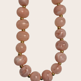 Paula Pinky Chunky Chain, gold and pink necklace featuring a chunky chain silhouette with playful pink accents