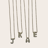 Mid Bubble cz initial Necklace