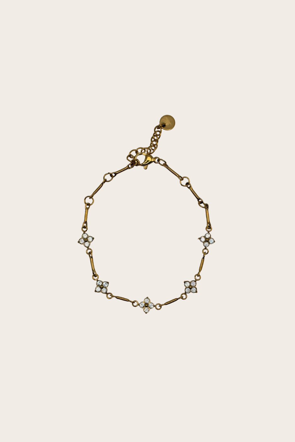 Diamond Clover Bar Bracelet by M Bali - stainless steel jewelry
