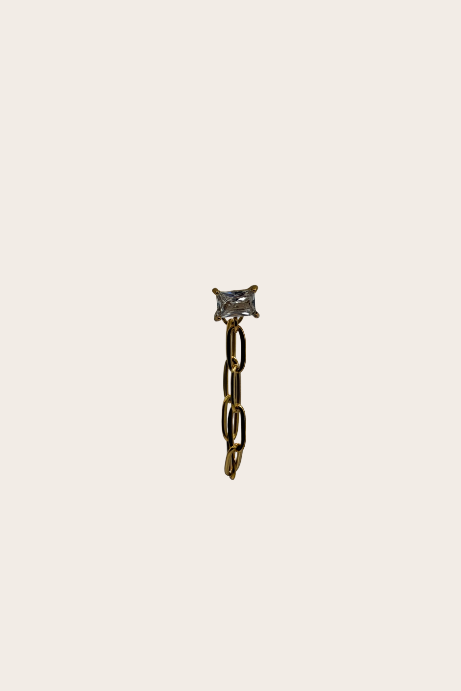 Diamond Paperclip Single Earring by M Bali - stainless steel jewelry