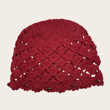 Burgundy Diamonds Crochet Hat