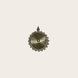 Round cz Medallion Charm