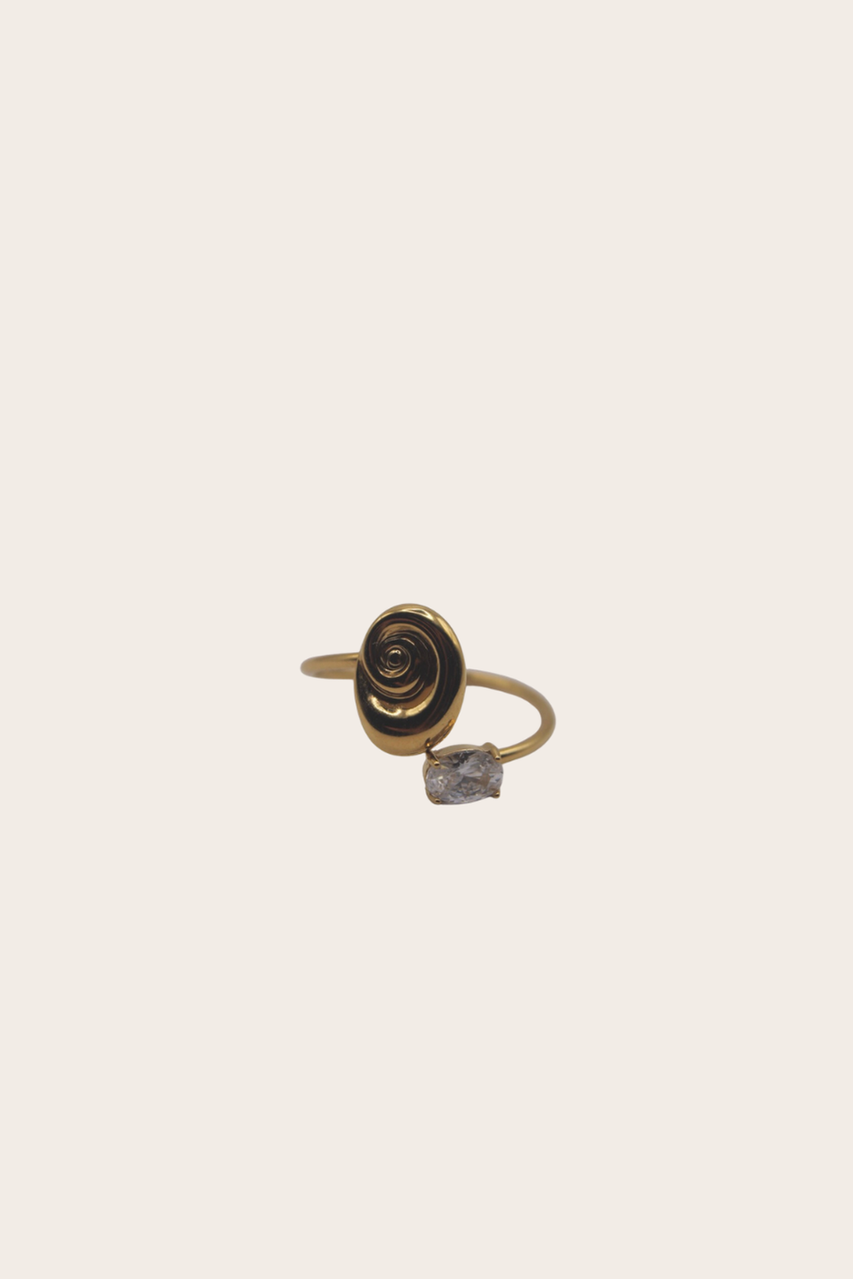 Diamond Conch Ring featuring a crystal-accented conch motif