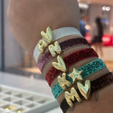 Bubble Initial Glitter Bracelet