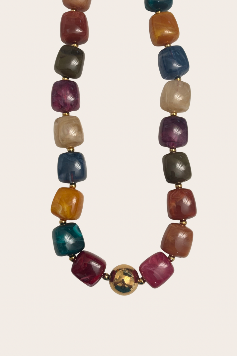 Juliette Colors Chunky Chain, gold with colorful accents necklace featuring a chunky chain silhouette accented with playful color