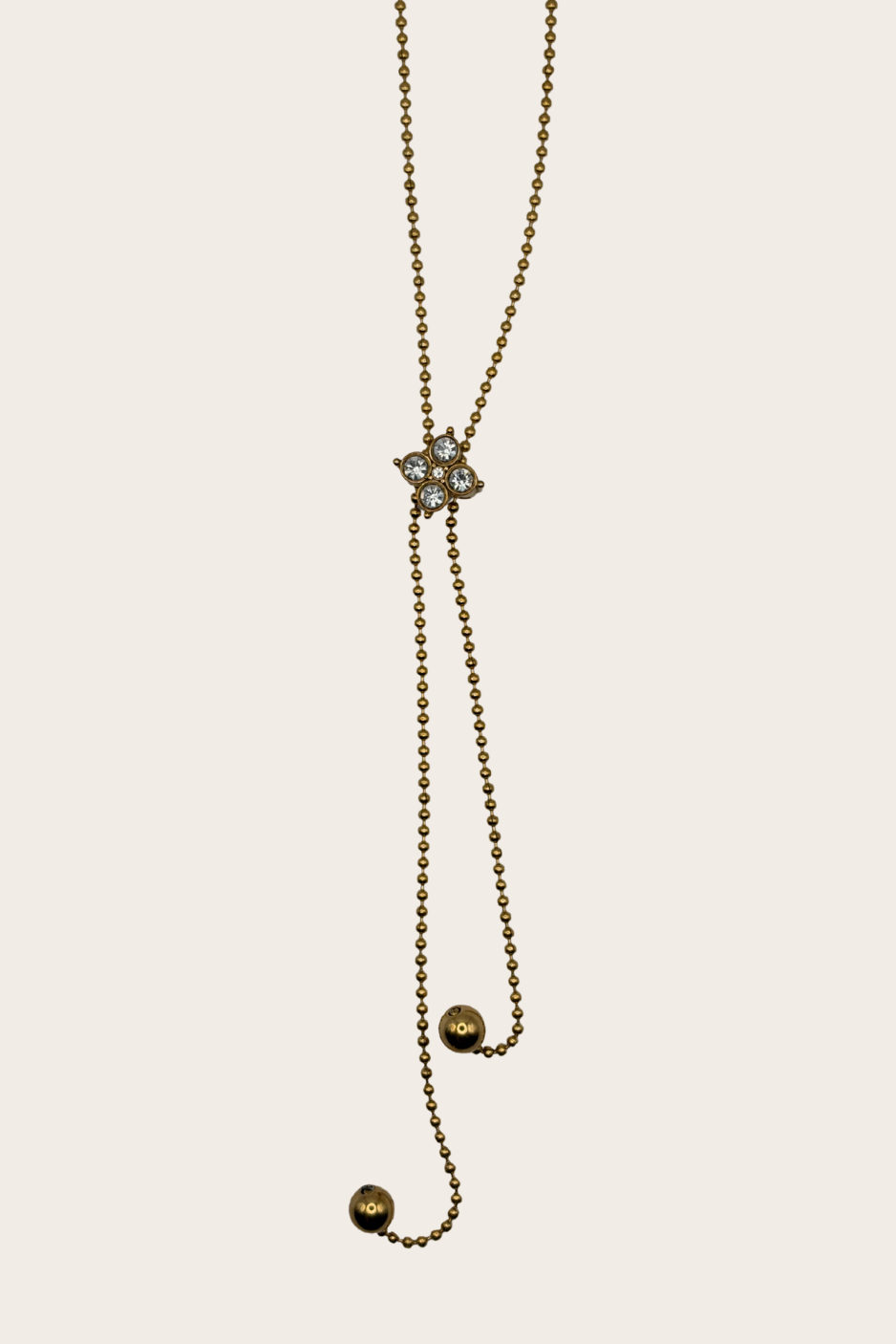 Diamond Clover Lariat by M Bali - stainless steel jewelry