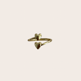 Golden Double Hearts Ring