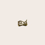 Wavy Golden Ring, gold ring with a fluid wavy silhouette with a sculptural golden finish