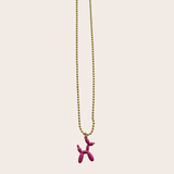 Pink Balloon Dog Necklace