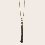 Double Tone Balls Fringes Necklace
