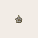 White cz Flower Charm
