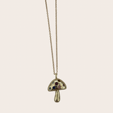 Golden Colors Mushroom Necklace