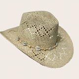 Beige Cowries Cowboy Hat