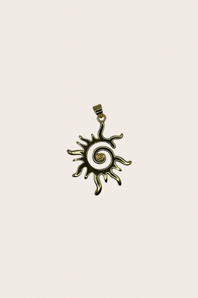 Golden Retro Sun Charm