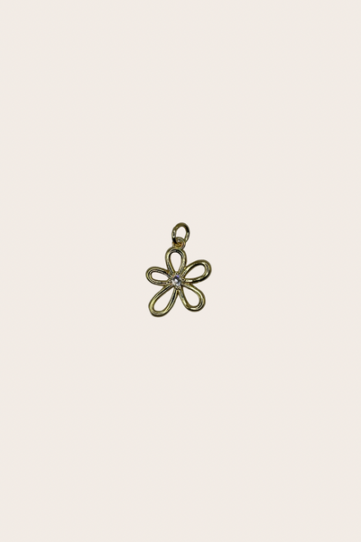 Open Diamond Flower Charm