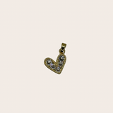 Side Diamonds Heart Charm
