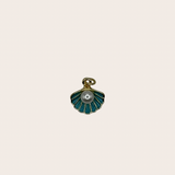 Blue Pearl Seashell Charm