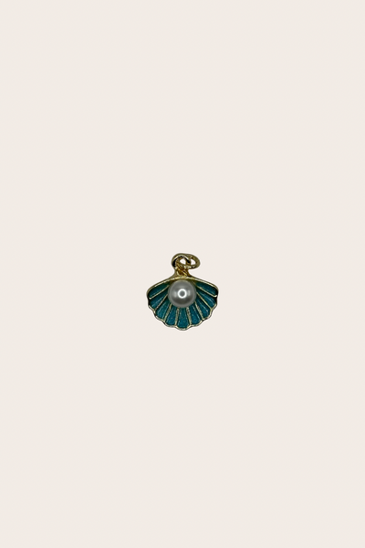 Blue Pearl Seashell Charm