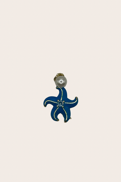 Blue Pearl Starfish Charm