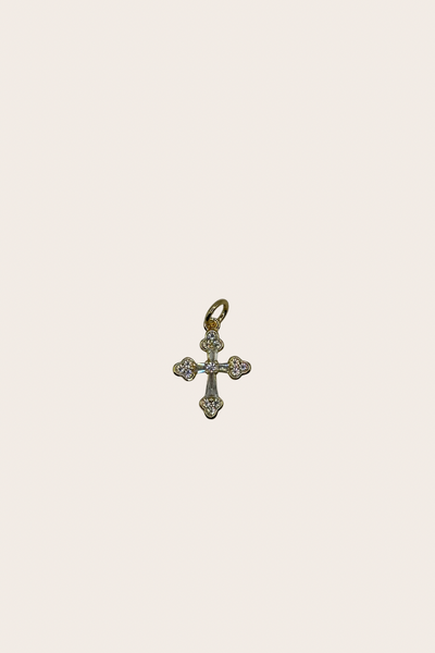 Small Crystal Cross Charm