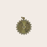 Round cz Medallion Charm