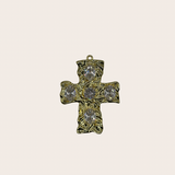 Big Hammered Cross Charm