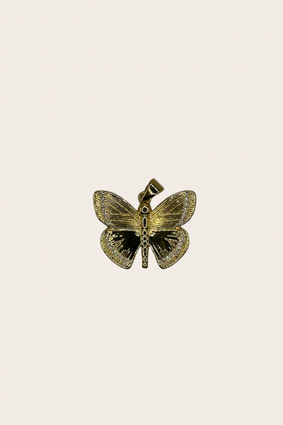 Mid Golden Butterfly cz Charm
