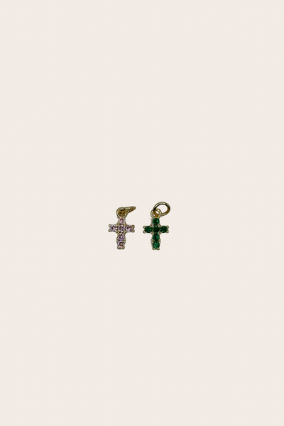 Mini Color Diamonds Cross Charm