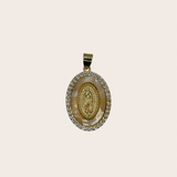 Oval Nacar cz Virgin Charm
