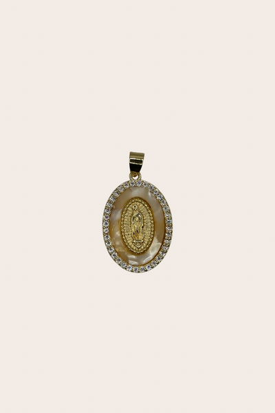 Oval Nacar cz Virgin Charm