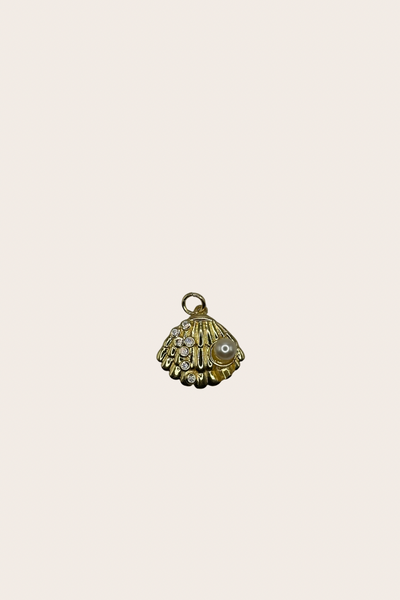Pearl Seashell cz Charm