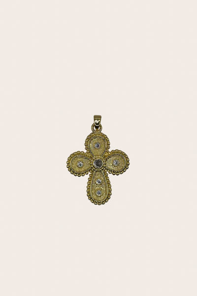 Golden Diamonds Cross Charm