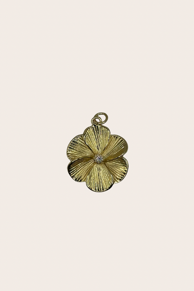 Flower with Diamond Charm